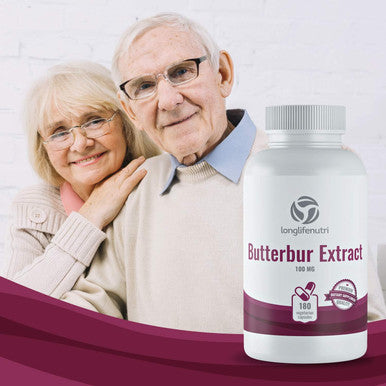 LongLifeNutri Butterbur Extract 100Mg 180 Vegetarian Capsules | Made In Usa | Natural Supplement | 100 Mg Pure Powder Pill Formula