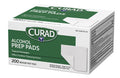 Curad Alcohol Disinfectant Prep Pads 2-ply Medium Size 200 Count