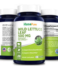 Wild Lettuce Leaf 500 mg 180 Veggie caps ( Non-GMO, Extract 4:1 & Gluten-Free)