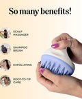 Exfoliating Shampoo Brush Plus Mint Biotin Shampoo - Hair Shampoo Brush And Scalp Exfoliators With Volumizing Shampoo Set Made With Peppermint Essential Oil And Biotin For Thinning Hair