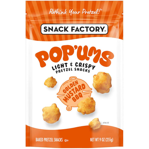 Snack Factory Pop'ums Sea Salt Pretzel Snacks 9 Oz Bag (Pack of 3)