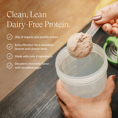 Beam Vegan Protein Powder Organic Pea Protein Isolate 20g Plant-Based Protein per Serving Third-Party Tested No Added Sugar Dairy Free Soy Free Gluten Free 20 Servings Chocolate