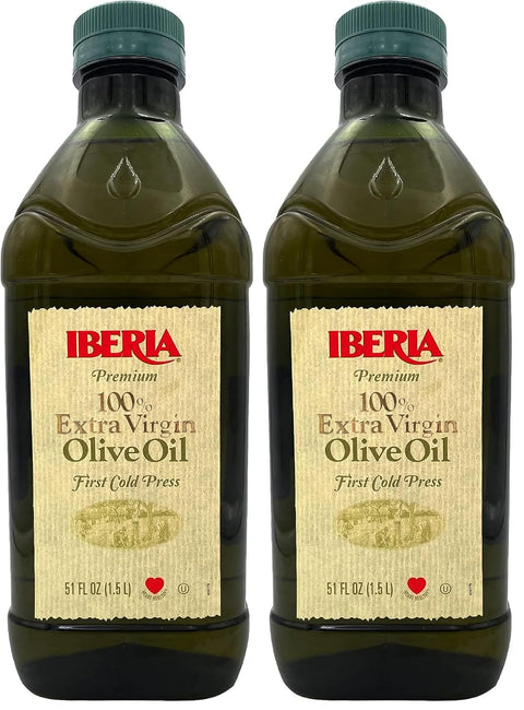 Iberia Extra Virgin Olive Oil,(Spanish Extra Virgin Olive Oil, First Cold Pressed, Kosher), 51 Fl Oz