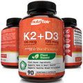 NutriFlair Vitamins D3 (5000iu/125mcg) + K2 (as Mk7) - Made with Plant-Based Ingredients Plus BioPerine Black Extract, 90 Capsules - Supports Healthy Immune, Heart and Health - Non-GMO Pills