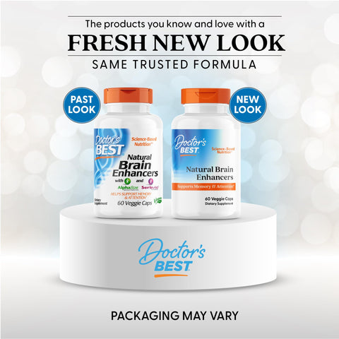 Doctor'S Best Natural Brain Enhancers - Brain Health Supplement For Memory And Focus Support Phosphatidylserine Alpha Gpc & Calcium Capsules For Men & Women Gluten Free 60 Ct Veg Caps