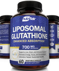 NutriFlair Liposomal Glutathione Setria 700mg - Pure Reduced, Stable, Active Form L Glutathione reductase (GSH), Enhanced Absorption - Non GMO Antioxidant, Detox, Cardiovascular, Brain, Immune Health