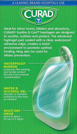 Curad Soothe and Cool Clear Gel Bandages 8 Count (Pack of 3)
