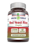 Amazing Formulas Red Yeast Rice Complex Supplement | 1570 Mg Per Serving | 120 Veggie Capsules | Non-Gmo | Gluten-Free | Made In Usa