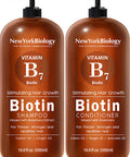 New York Biology Biotin Shampoo and Conditioner Set for Hair Growth and Thinning Hair Thickening Formula for Hair Loss Treatment For Men Women Anti Dandruff 16.9 fl Oz