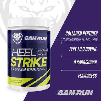 6AM RUN Heel Strike Hydrolyzed Collagen Powder Unflavored Collagen Peptides Powder for Running Keto/Vegan Friendly Collagen Protein Powder for Men and Women Collagen Supplements for Health