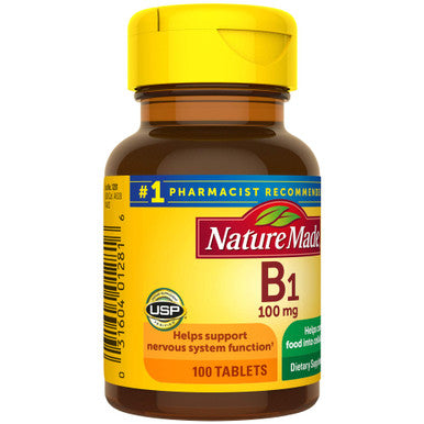Nature Made Vitamin B1 100 Mg Dietary Supplement For Energy Metabolism Support 100 Tablets 100 Day Supply