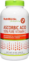 NutriBiotic Ascorbic Acid Vitamin C Powder Pharmaceutical Grade LAscorbic Acid 2000 Mg Per Serving Essential Immune and Antioxidant Collagen Support Supplement Vegan Gluten and GMO 16 Oz