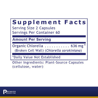 Premier Research Labs Medi Chlorella Fx Organic Chlorella Super Greens Capsules For Cleanse Detox No Undesirable Additive