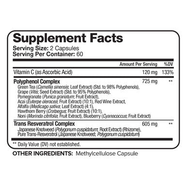 Nutrivein Resveratrol 1450mg - Antioxidant Supplement 120 Capsules Supports Healthy Aging and Promotes Immune, Brain Boost and Joint Support - Made with -Resveratrol, Green Tea Leaf, Acai Berry