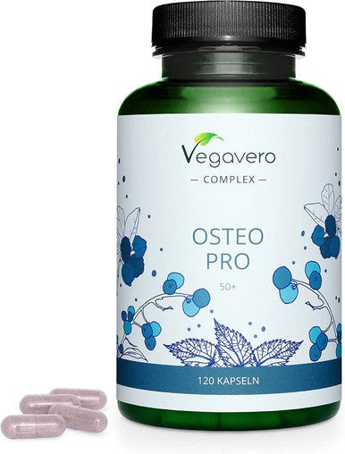 Osteo Pro Complex Vegavero | Synergistic Combinations to Support Bone Health | 120 Capsules | 100% Vegan | with Calcium, Magnesium, Zinc & Vitamin C