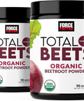 Force Factor Total Beets Organic Beetroot Powder Superfood to Boost Daily Nutrition USDA Organic Vegan Gluten- and Non-GMO Beet Supplement Unflavored 180 Servings 2-Pack