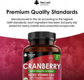 Cranberry Tablets Triple Strength 30,000Mg - 120 Cranberry Supplements Enriched With Vitamin C & D - Cranberry Supplements For Women And Men - Vegan Cranberry Tablets Made In Uk By Leaf