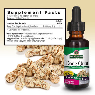 Nature'S Answer Dong Quai Root with Organic Alcohol 1-Fluid Ounce | Mesopause Support | Female Hormonal Balance | Fertility Support