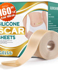 Geloo Professional Silicone Scar Sheets (Roll 1.6 160"- 4.06M) - Extended Edition Silicone Scar Tapes - Reusable Scar Removal Silicone Gel Strips For C-Section, Keloid, Surgery, Burn Scar Etc