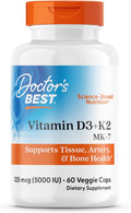 DoctorS Best Vitamin D3 And K2 Supplement For Men and Women Vitamin D3 5000 Iu + K2 As Mk7 Bone Health Support Gluten Non Gmo Vegetarian Capsules 60 Veg Caps