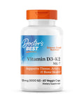 Doctor'S Best Vitamin D3 And K2 Supplement For Men & Women - Vitamin D3 5000 Iu K2 As Mk-7 Bone Health Support Gluten Free Non Gmo Vegetarian Capsules 60 Veg Caps