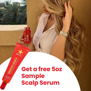 Hairtamin Advanced Hair & Scalp Serum Pack All-Natural Vegan Biotin Capsules & Serum Sample For Hair, Skin & Nail Growth