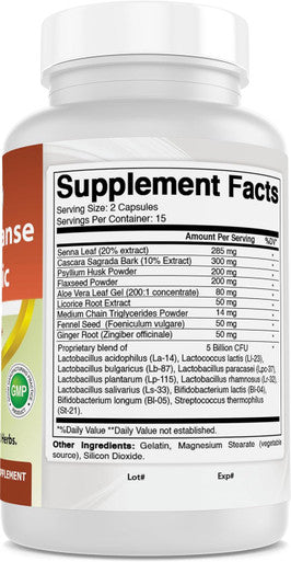 Best Naturals 15 Day Gut & Colon Cleanse + Probiotics for Women & Men with Senna Cascara Sagrada & Psyllium Husk- 30 Capsules - Non-GMO & Gluten .