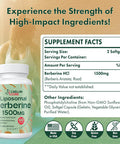 Liposomal Berberine Hcl - Berberine 1500Mg Activates Ampk & Glp-1, High Bioavailability Berberines Supplement For Women And Men, Berberine Plus Overall Health Support (1 Pack)