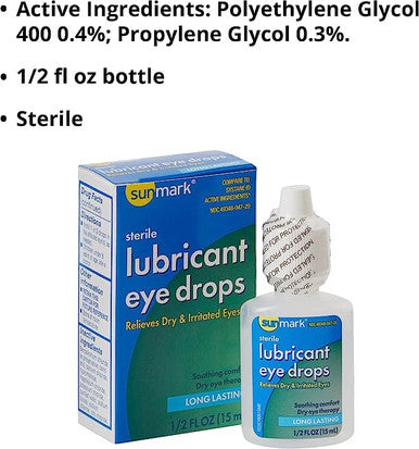 Sunmark Sterile Lubricating Tears Eye Drops 0.5 Oz By Sunmark