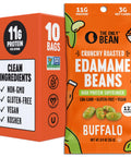 The Only Bean Crunchy Dry Roasted Edamame Snacks (Sea Salt) Healthy High Protein(11g) Keto Food Low Carb Gluten Office Vegan Food 100 Calorie Snack Pack 0.9oz 10 Pack