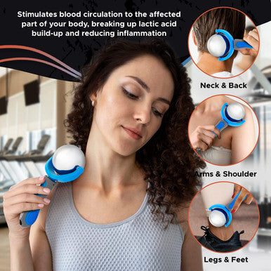 Prime Fitness Cold Massage Roller Ball Cold Therapy Ice Roller Ball With Handle Cryo Stick Relieve Muscle Pain (Blue)