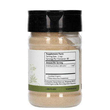 Banyan Botanicals Amalaki Powder Organic Amla Powder Nourishing, Gently Cleansing, Supports The Immune System & Promotes Healthy Energy* Spice Jar Non Gmo Sustainably Sourced Vegan