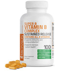 Bronson Super B Vitamin B Complex Sustained Slow Release (Vitamin B1, B2, B3, B6, B9 - Folic Acid, B12) Contains All B Vitamins 100 Tablets