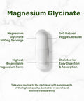 Deal Supplement Magnesium Glycinate 500Mg, 240 Veggie Capsules Chelated For Easy Absorption Highly Purified Essential Trace Mineral For Muscle, Joint, Heart, & Digestive Health