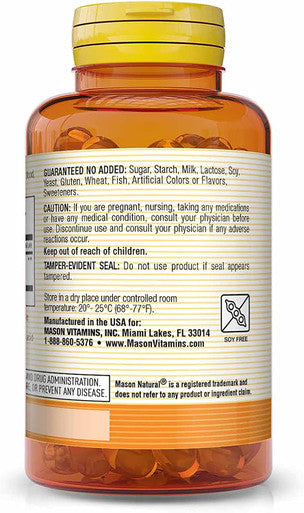 Mason Natural Peppermint Oil 50 mg"Enteric Coated" - Natural Gastrointestinal Comfort, Supports a Healthy Gut, Bowel Soothing Dietary Supplement, 90 Softgels