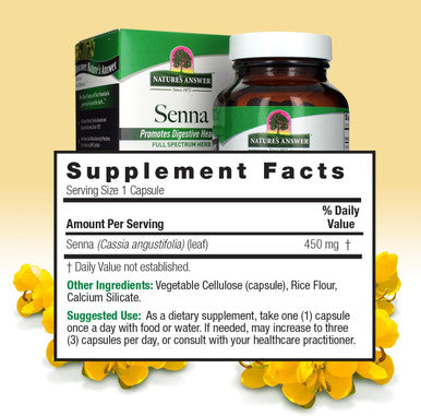 Nature'S Answer Senna Leaf | Dietary Supplement | Promotes Digestive Health | Vegan Gluten- & Kosher | Vegetarian Capsules 90ct