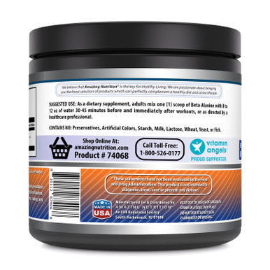Amazing Formulas Beta Alanine 500 Grams (1.1 Lb) Powder Supplement | Wild Berry Flavor | 88 Servings | Non-Gmo | Gluten Free | Made In Usa