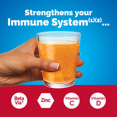 Emergen-C Immune Triple Action Immune Support Powder Betavia (R) 1000Mg Vitamin C B Vitamins Vitamin D And Antioxidants Super Orange 30 Count