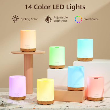 Asakuki Essential Oil Diffusers, 300Ml Aromatherapy Diffuser With 6X10Ml Essential Oils Set, Essential Oils For Diffusers For Home With 4 Timer Setting, 15 Color Lights, Auto Shut Off