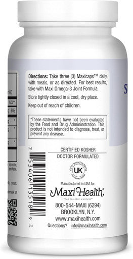 Maxi Health Super Glucosamine Complex - Joint Formula - with MSM - 180 Capsules - Kosher