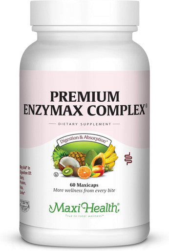 Maxi Health Premiumcomplex Digestive Enzymes Aids Dairy & Fats 60 Count