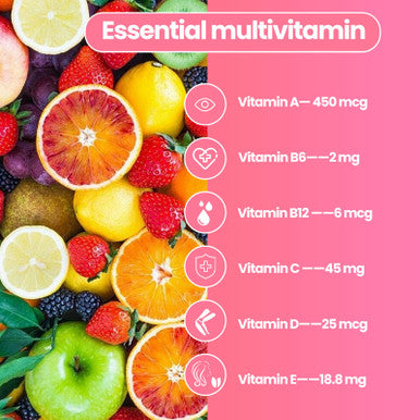 BSSTABBON Women'S Multivitamin Gummies Peach Flavor, Contains 6 Essential Vitamins (Vitamin A,B6,B12,C, D, E) And Multiple Mineral Values For Skin, Hair, Energy, Immune, Bone(60 Gummies) (60 Count)