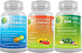 Healthy Gut Hormonal and Immune Support Bundle Liposomal Vitamin C Liquid Gel 1100mg Optimal DIM Plus Supplement 200mg Acidophilus Probiotic a Vegan Probiotic Prebiotic Supplement