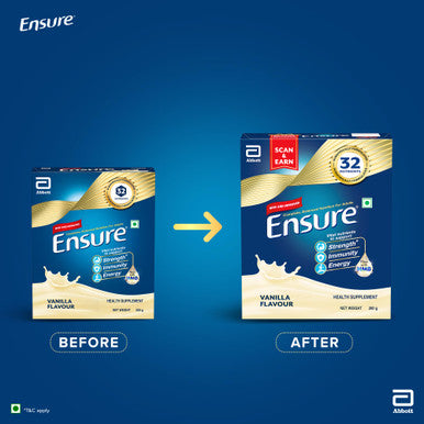 Ensure Abbott Vanilla Drink Powder Dietary Supplement For Adults Of All Age (200 Grams) - Refill Pack