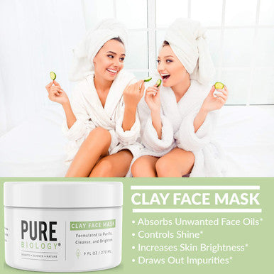 Premium Facial Cleanser and Clay Mask Foaming Face Wash for Oily Skin Care with Sage Rosemary and Lemon Essential Oil Hydrating Bentonite Clay Mask for Face Care with Vitamins A B C and E
