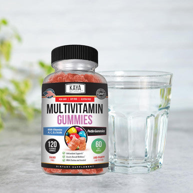 Kaya Naturals Adult Multi Vitamin Gummy, 120 Count, Biotin, Vitamin A, C & E, Including Zinc &Vitamin B-12, Folic Acid, Strawberry Flavor (120 Gummies)