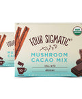 Four Sigmatic Mushroom Hot Cacao Mix With Reishi By Organic Reishi Mushroom Cinnamon Cardamom Stevia & Cacao. Reduces Anxiety & Stress Relaxes The Body Improves Sleep | Usda Organic | Vegan & Paleo (2 Packs Of 10 Packets)