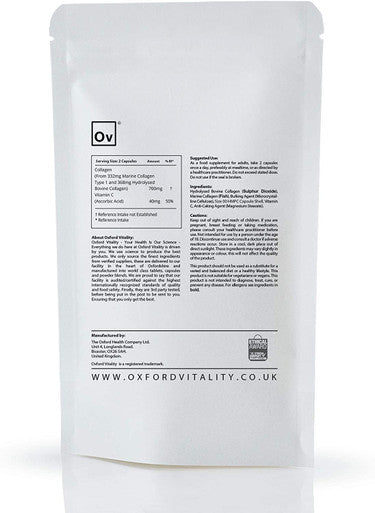Collagen and Vitamin C Capsules | High Strength and Quality | Oxford Vitality (120)
