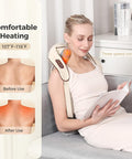 4D Deep Neck Massager, Cordless Tissue Kneading Massage With Heating Function, Shiatsu Neck And Shoulder Massage Pillow For Neck, Traps, Back And Leg Pain Relief, Gifts For Men Or Women(Onion White)