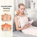 4D Deep Neck Massager, Cordless Tissue Kneading Massage With Heating Function, Shiatsu Neck And Shoulder Massage Pillow For Neck, Traps, Back And Leg Pain Relief, Gifts For Men Or Women(Grass White)